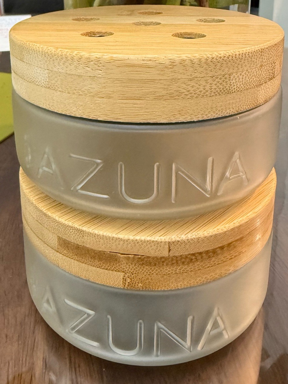 Two 8 oz Azuna Luxe Glass jars